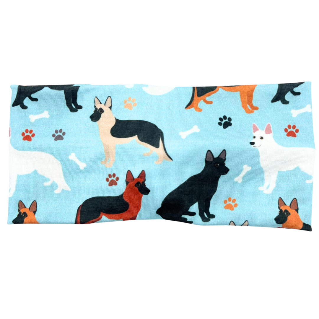 German Shepherd Dogs - Light Blue Headband