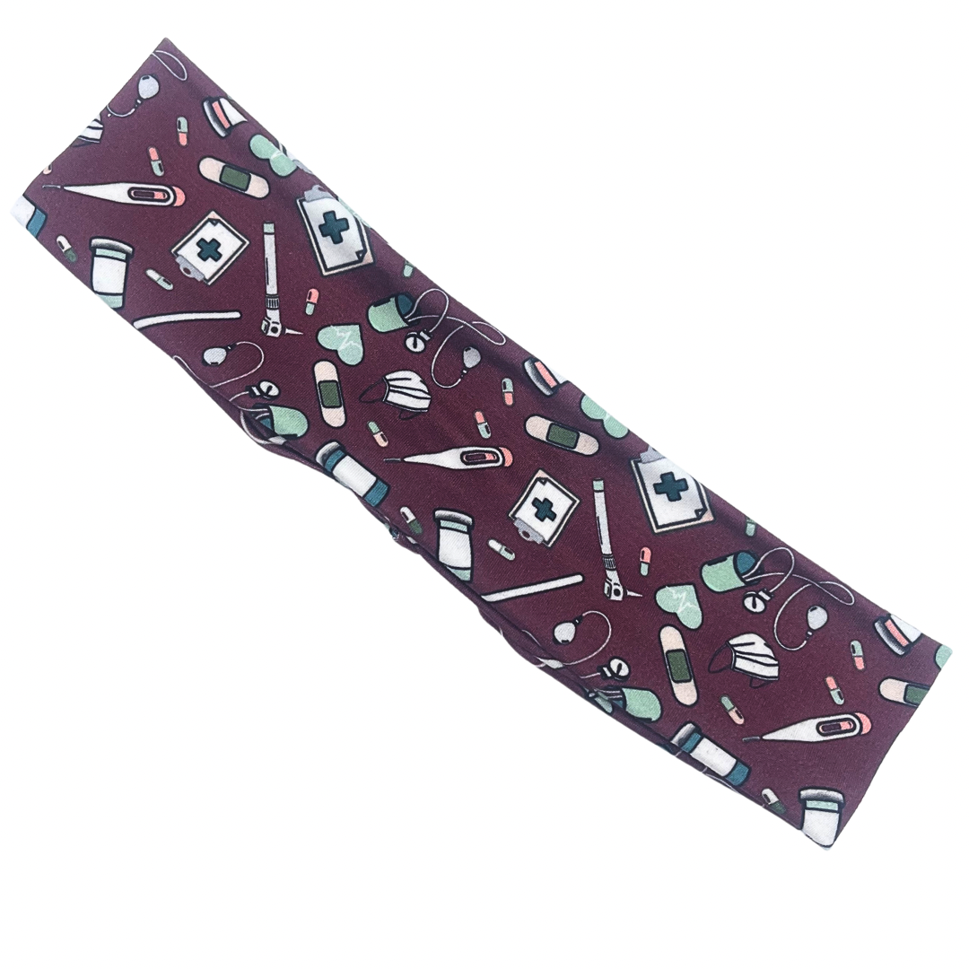 Nursing Essentials - Maroon Athletic Headband