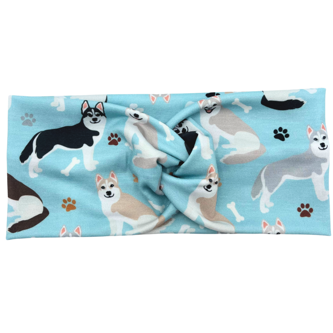 Husky Dogs - Light Blue Headband