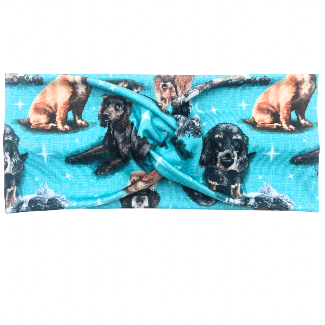 Cocker Spaniel Dogs - Blue Headband