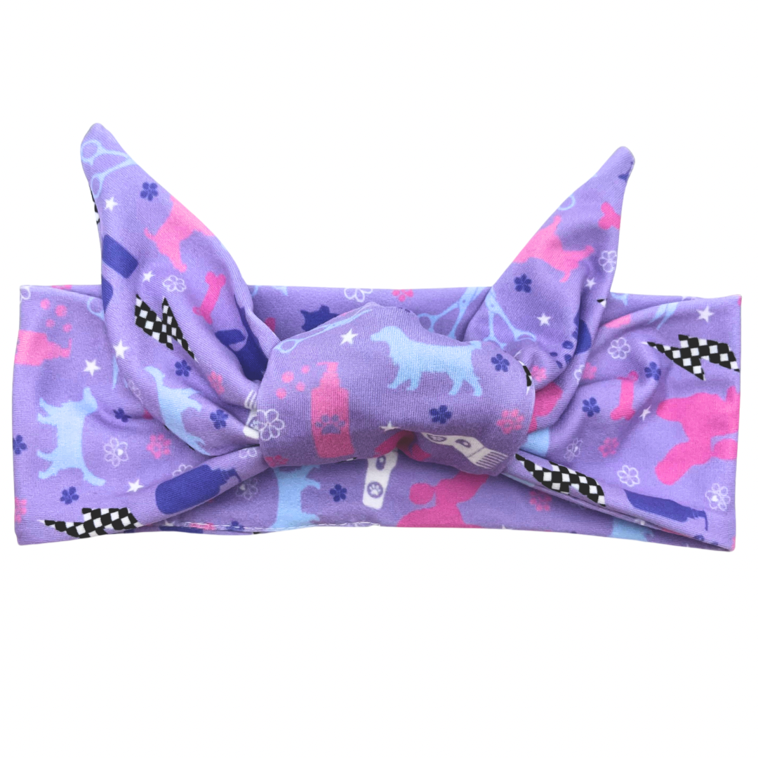 Pet Groomer Supplies - Purple Adjustable Tie Headband