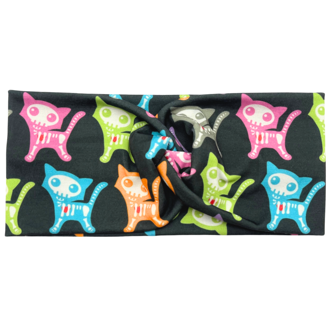 Colorful Cat Skeleton Headband