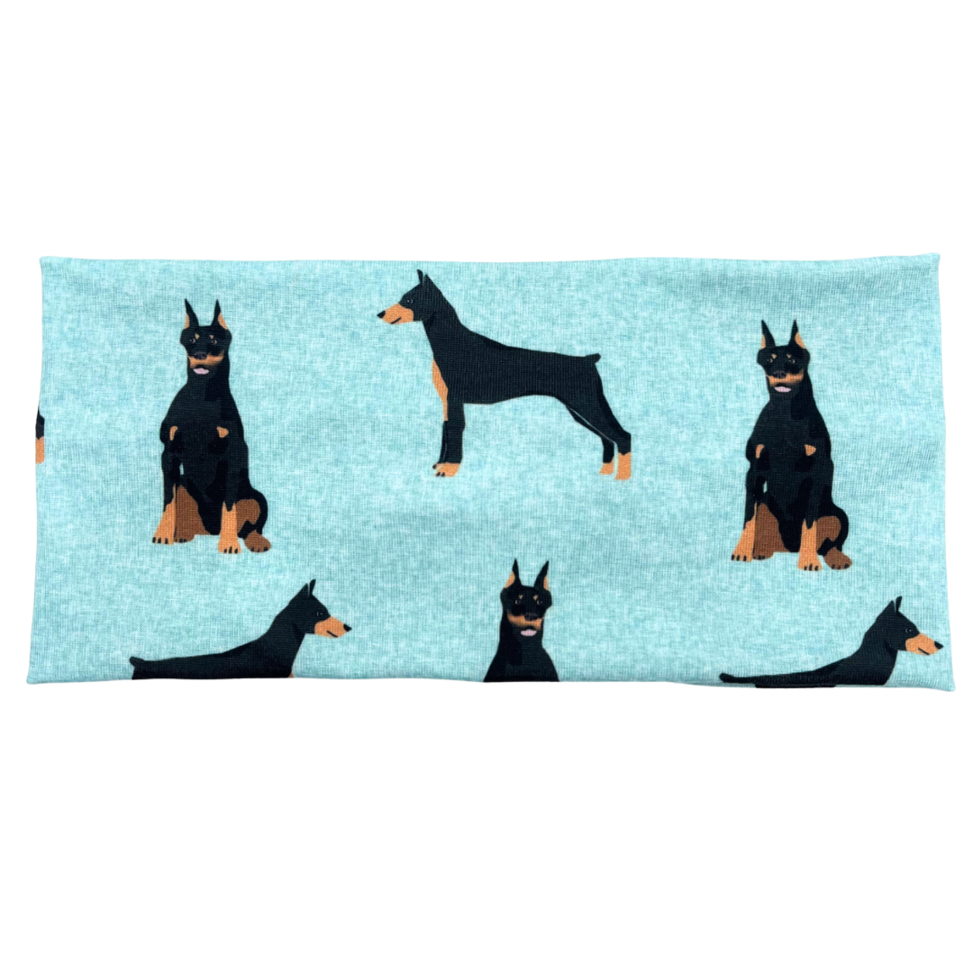 Doberman Dogs- Light Blue Headband