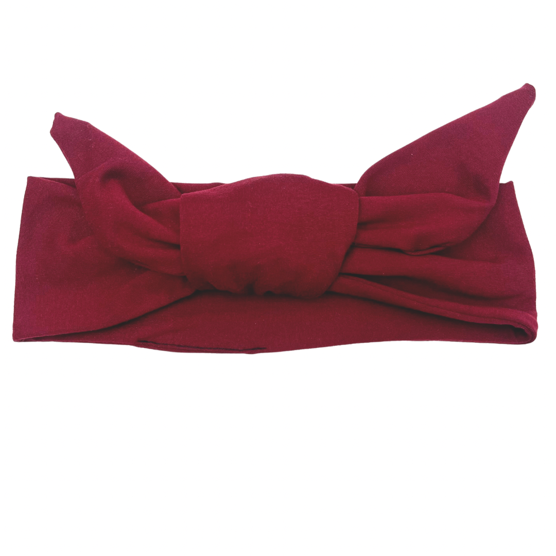 Maroon Adjustable Tie Headband