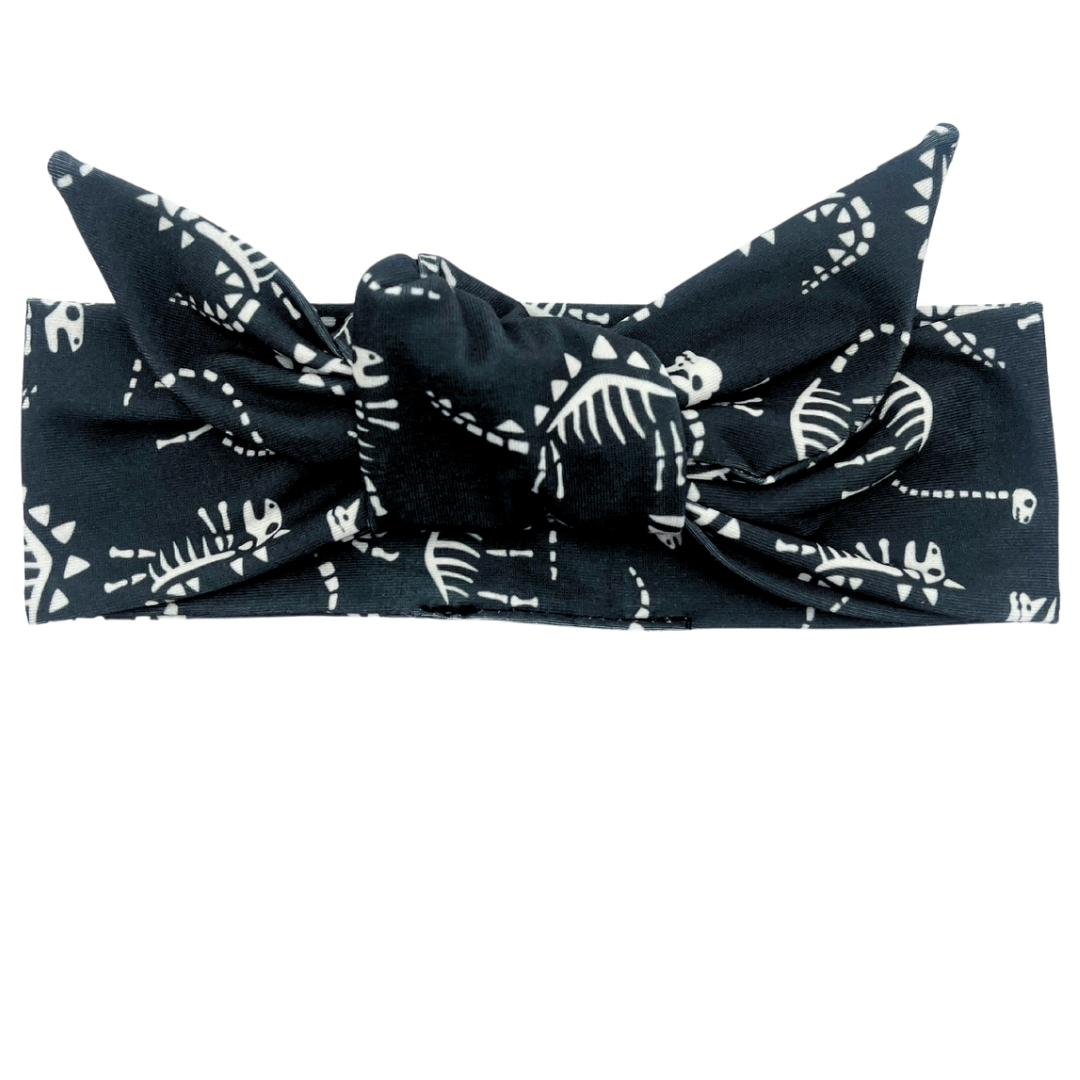 Skeleton Dinos Adjustable Tie Headband