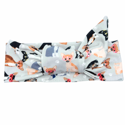 Chihuahua Dogs - Light Gray  Headband