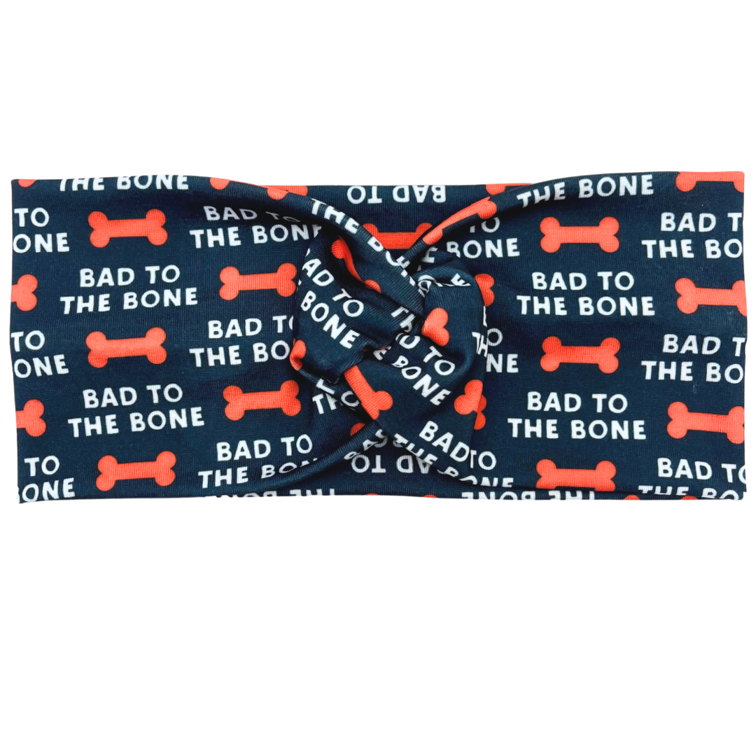 Bad To The Bone Orange &amp; Blue Headband