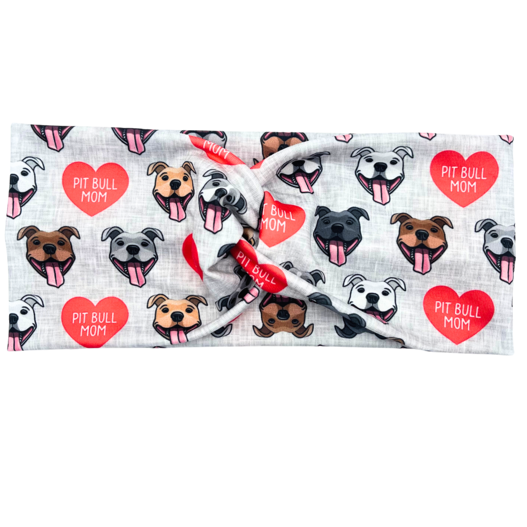 Pit Bull Mom - Gray Headband