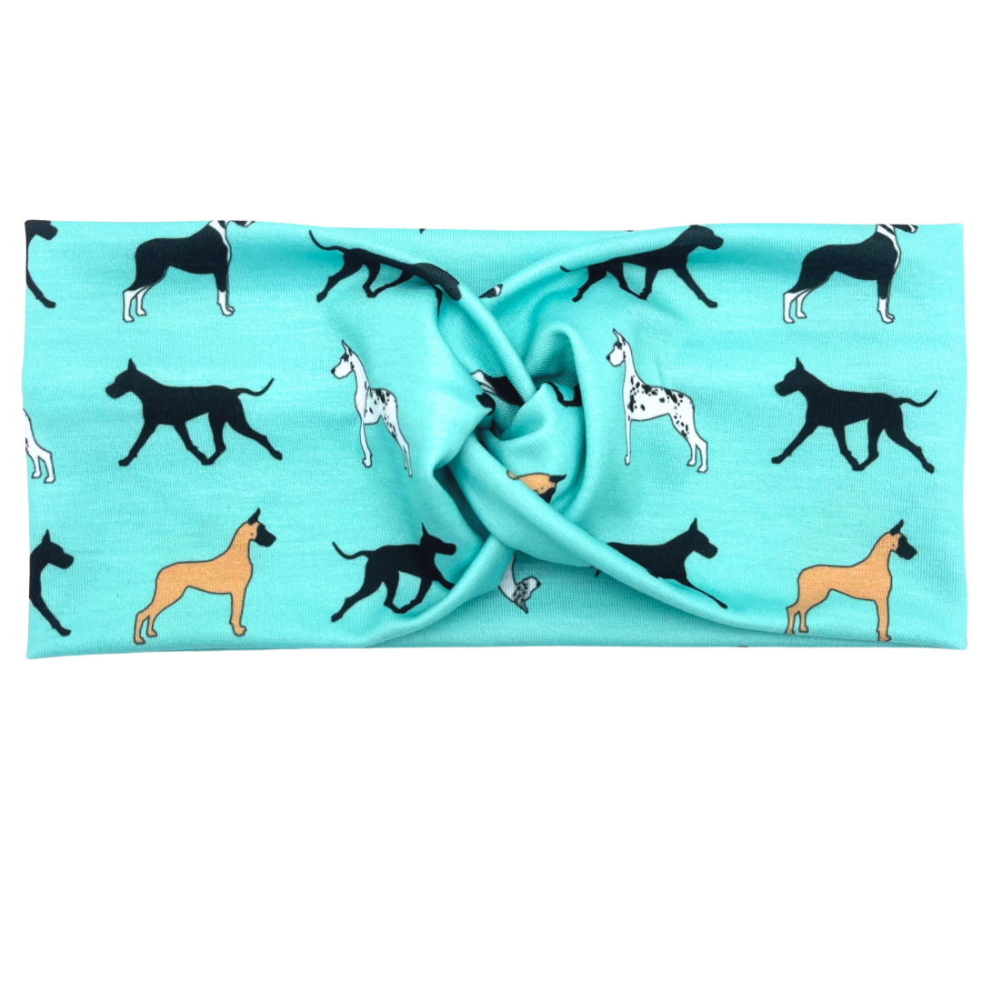 Great Dane Dogs - Teal Headband