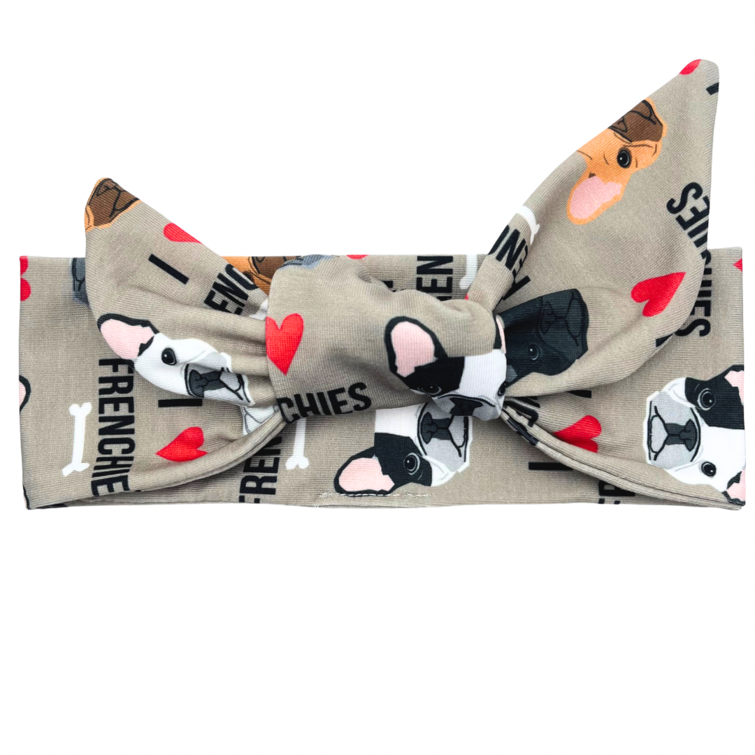I love Frenchies Adjustable Tie Headband