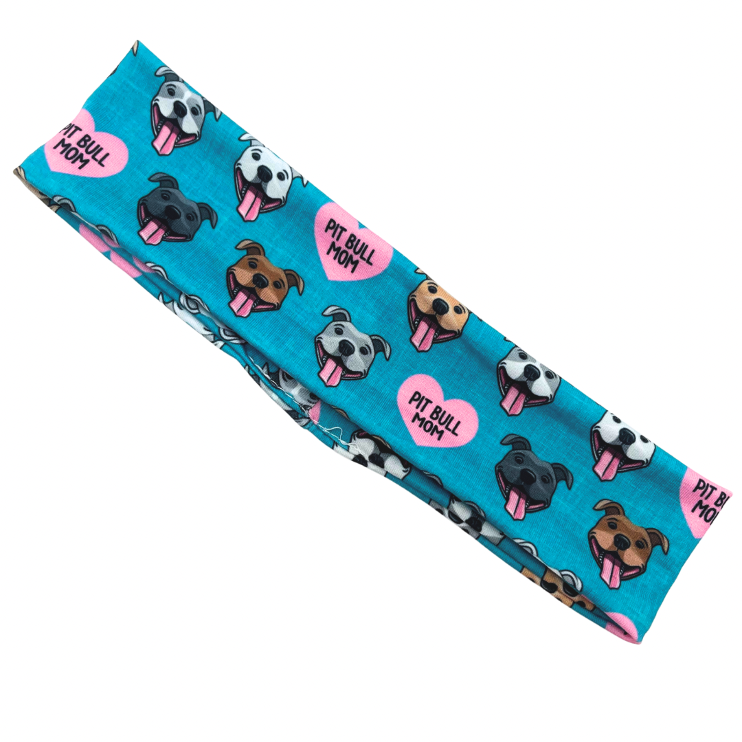 Pit Bull Mom - Green Athletic Headband