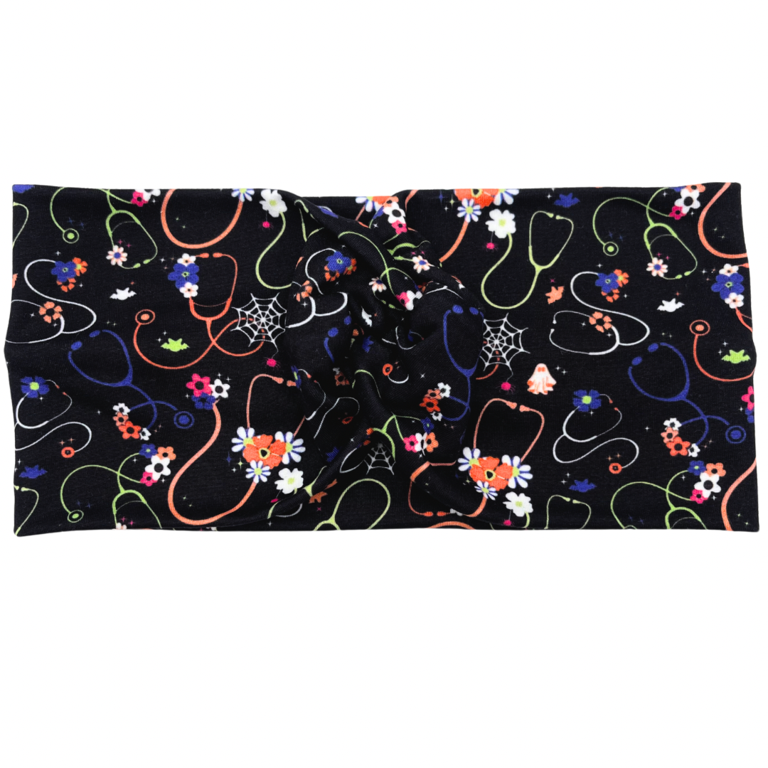 Floral Stethoscope, Ghost, and Webs Headband