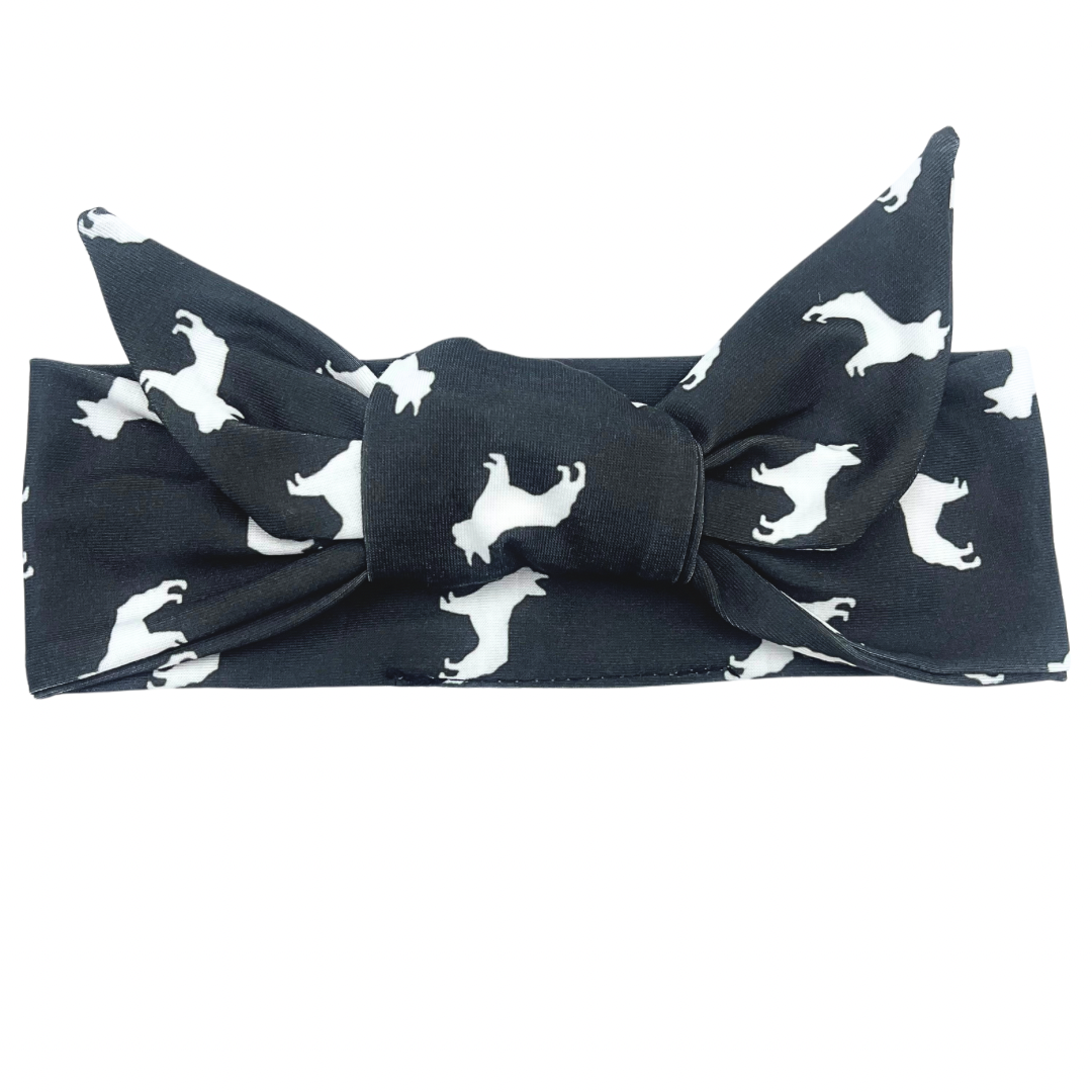 Boston Terrier Silhouette - Adjustable Tie Headband