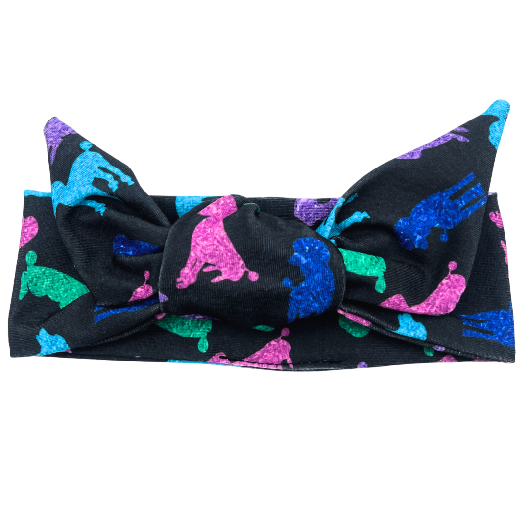 Standard Poodles Black Adjustable Tie Headband