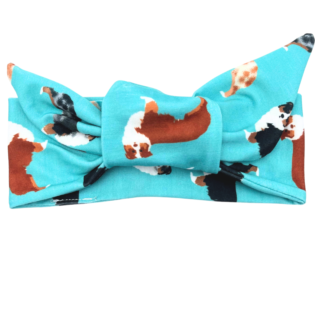 Australian Shepherd Dogs Adjustable Tie Headband