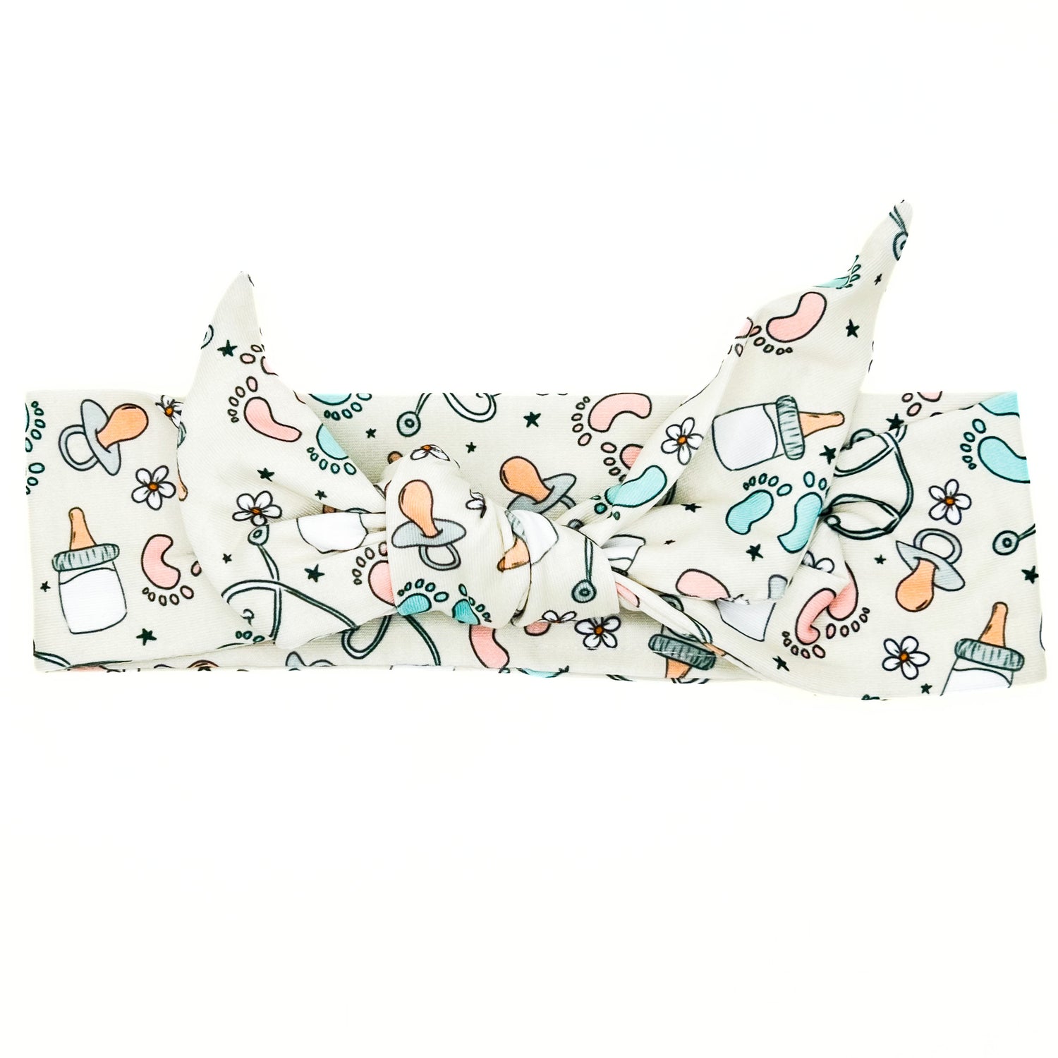 Baby Essentials - Neutral Adjustable Tie Headband