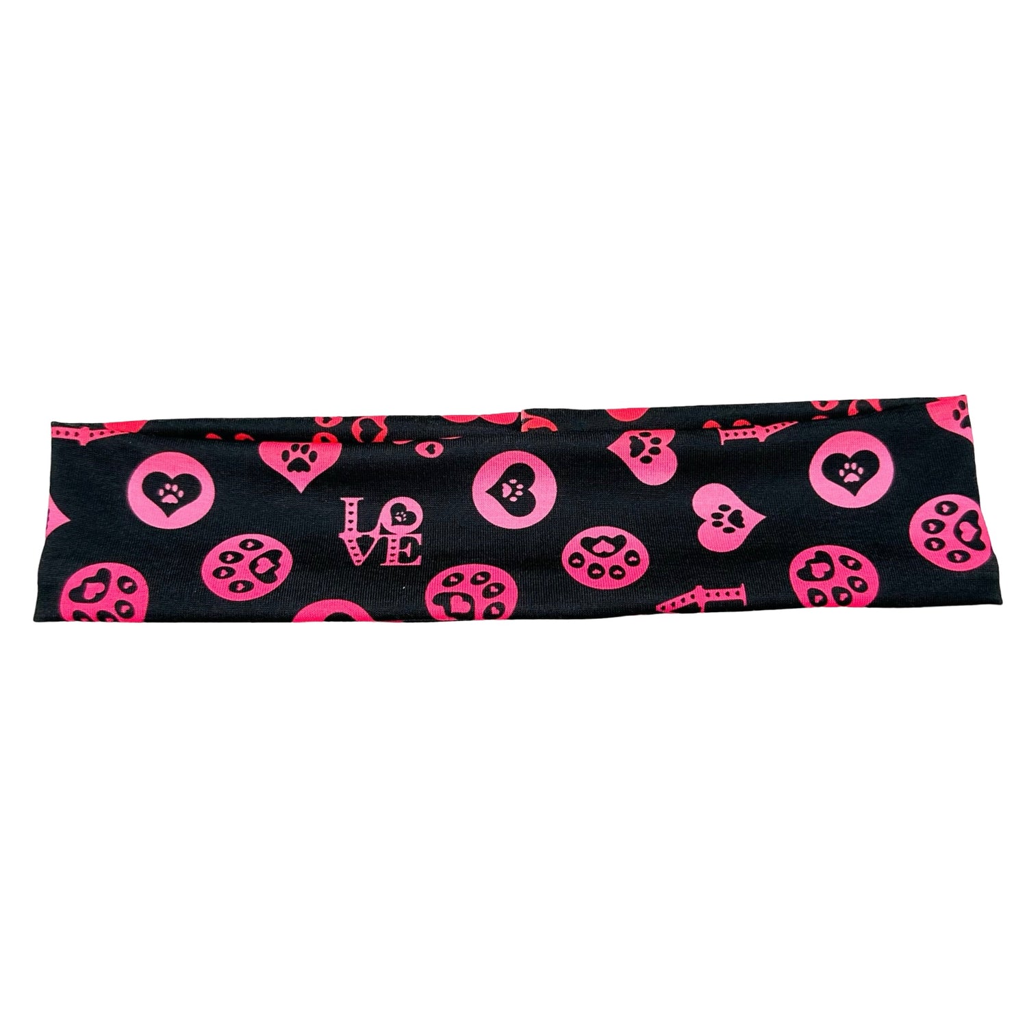 Pink LOVE Pet Paws Athletic Headband