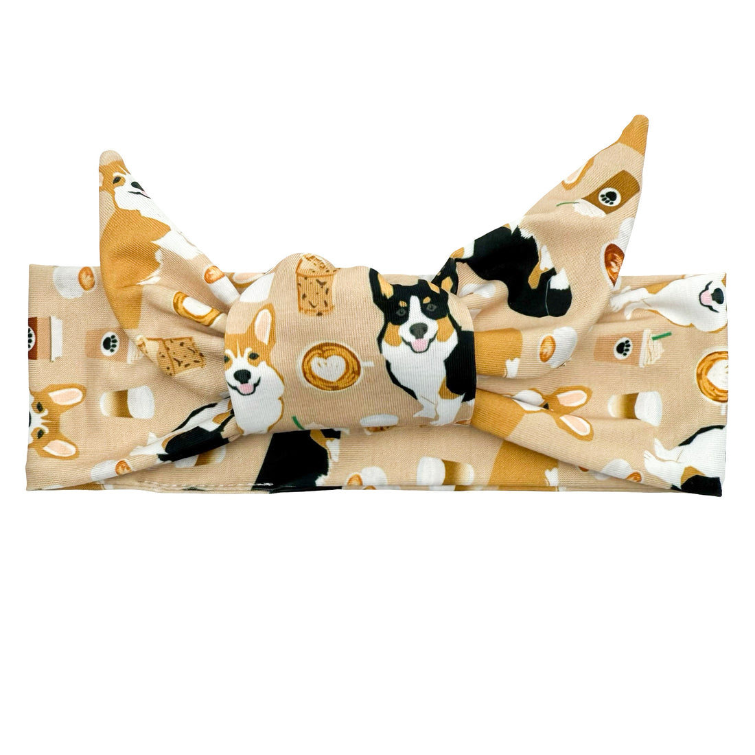 Corgi Dogs &amp; Coffee Adjustable Tie Headband