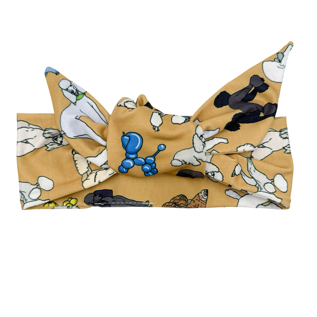 Poodles - Gold Adjustable Tie Headband