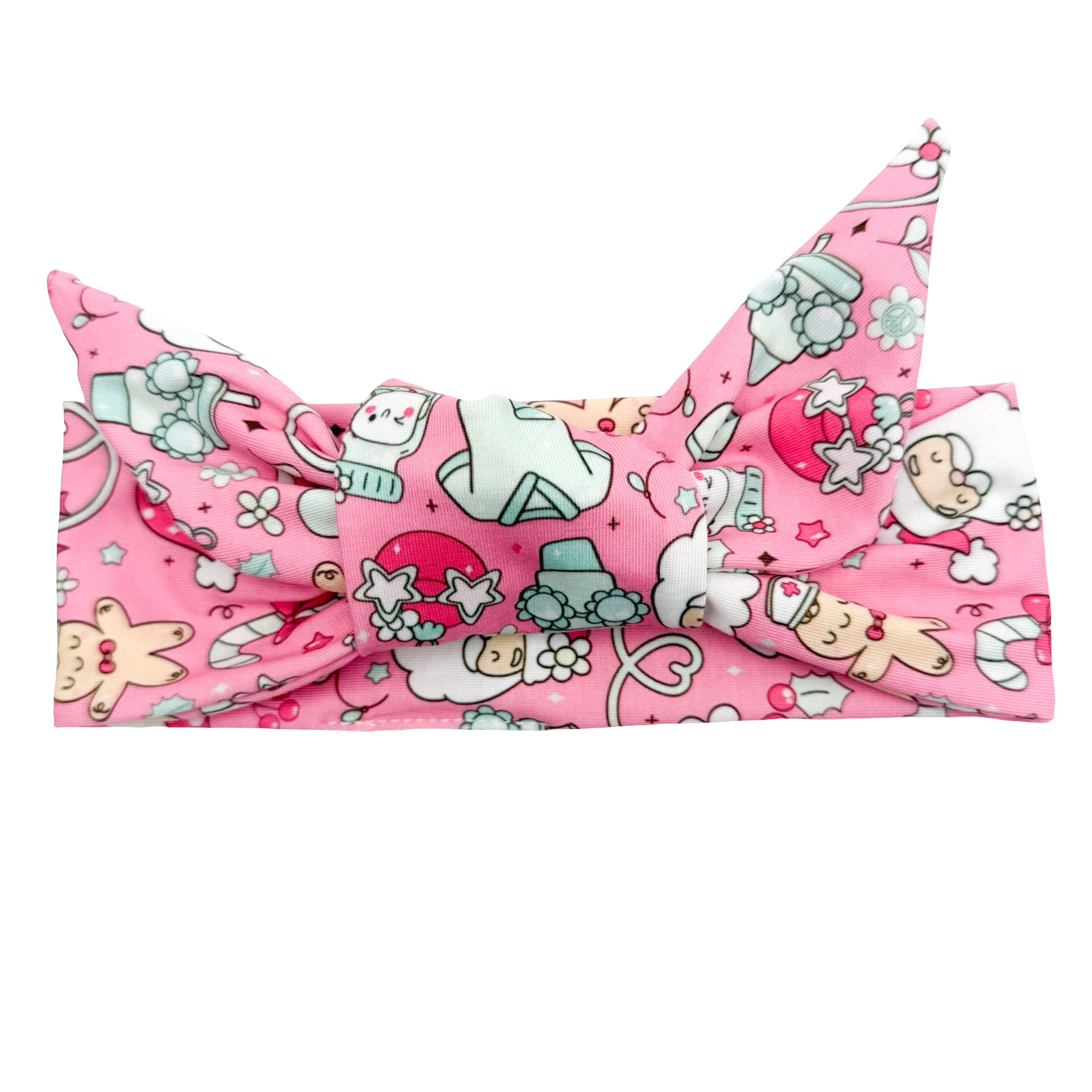 *Limited Edition* Jolly Santa Healthcare - Pink Adjustable Tie Headband