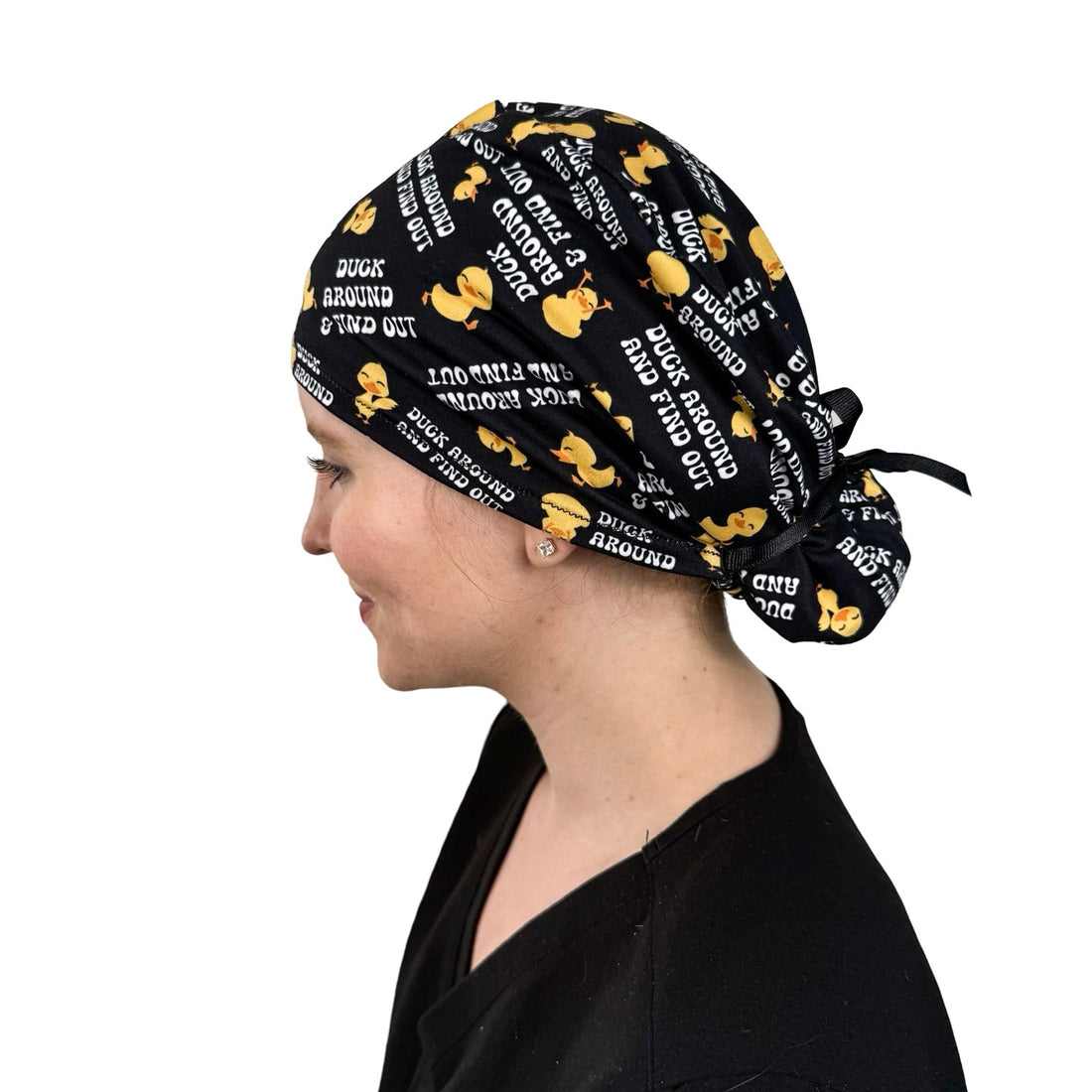 Duck Around and Find Out - Soft Ponytail Scrub Cap