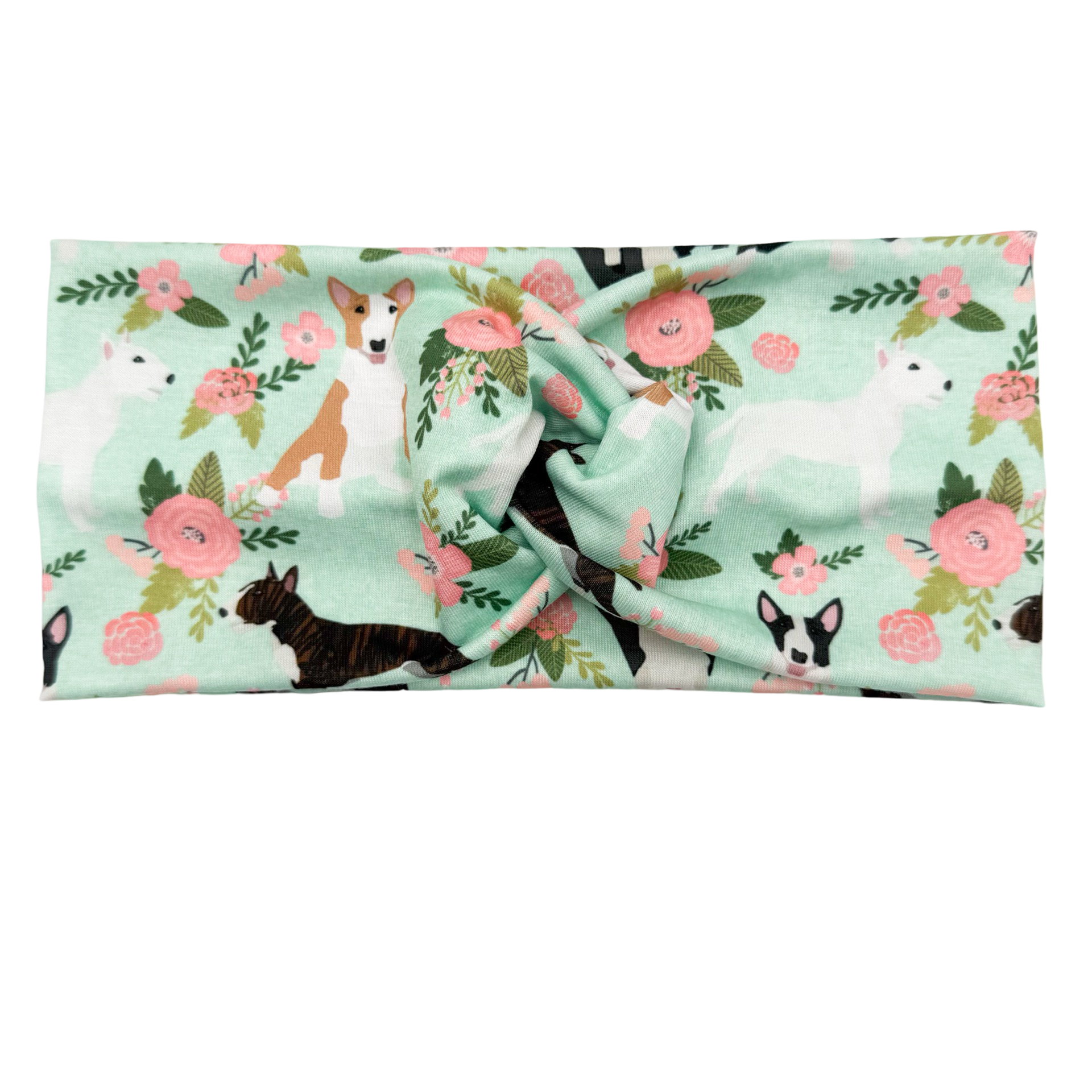 Bull Terrier Dogs Floral Headband