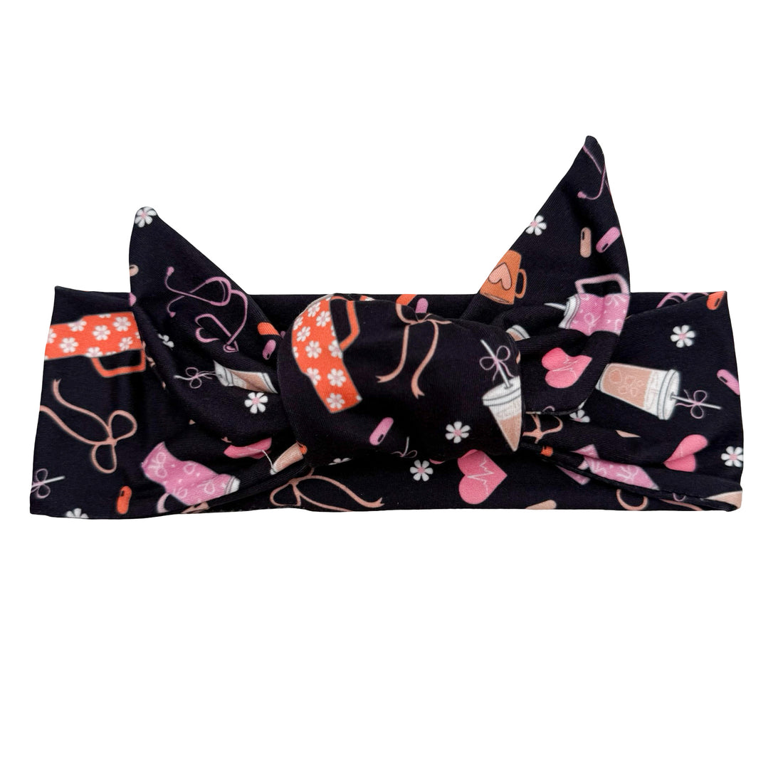Girly Girl Nurse Necessities - Black Adjustable Tie Headband