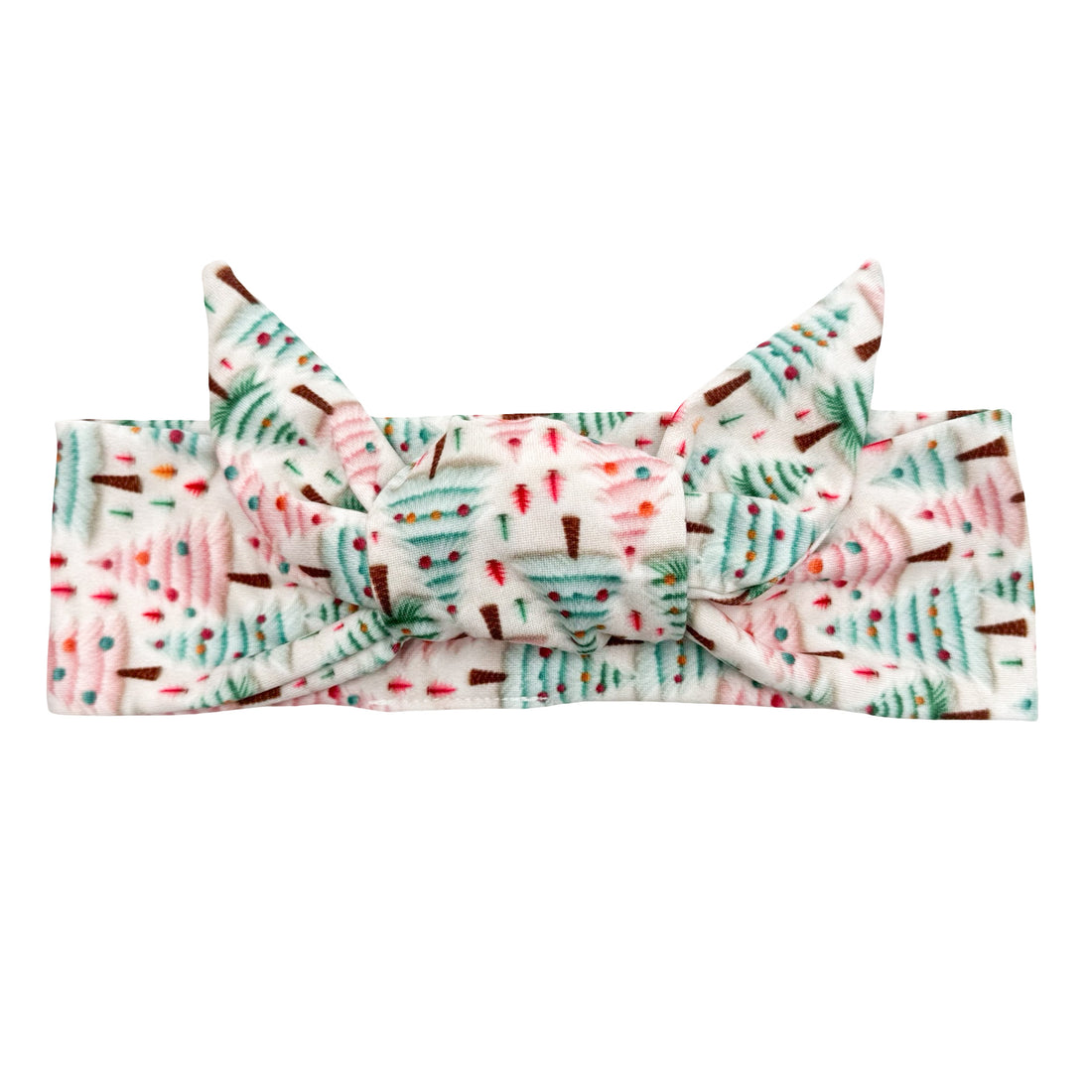 *Limited Edition* Peppermint Christmas Trees Adjustable Tie Headband
