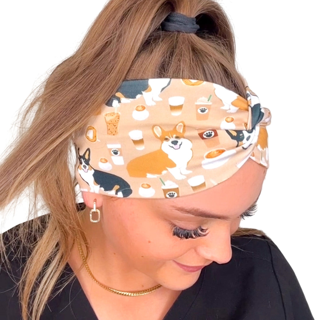 Corgi Dogs & Coffee Headband