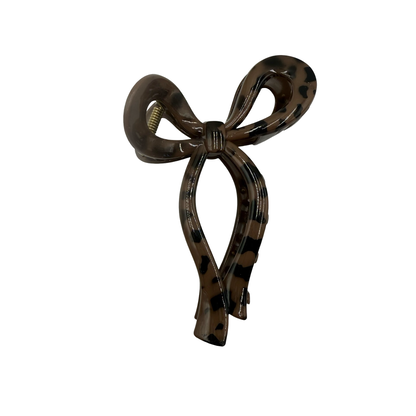 Chocolate Tortoise Bow - X-Large Hair Claw