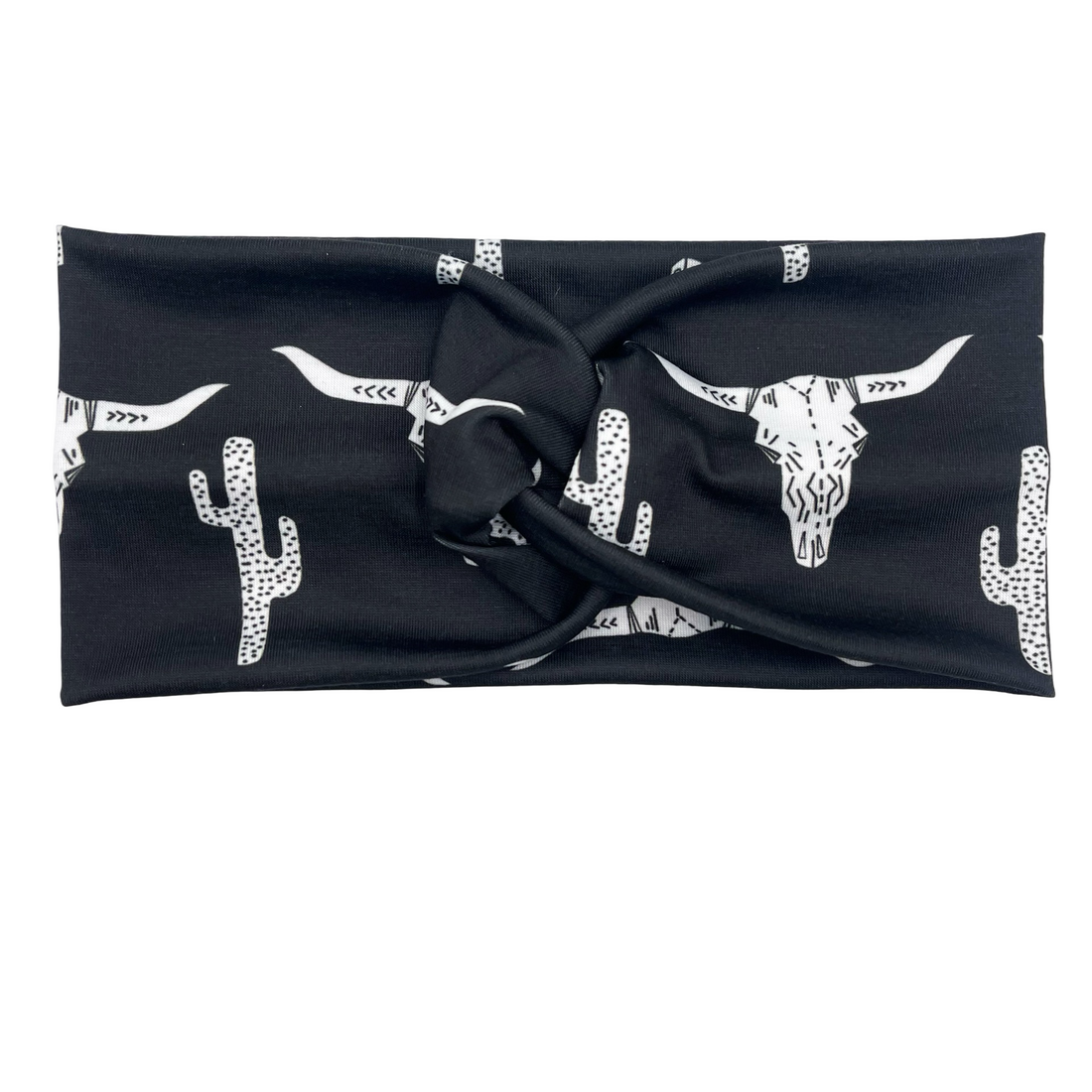 Cow Skulls & Cactus - Black Headband