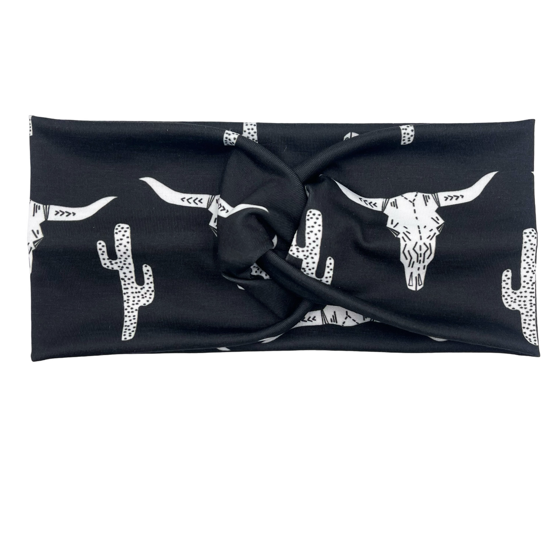 Cow Skulls &amp; Cactus - Black Headband