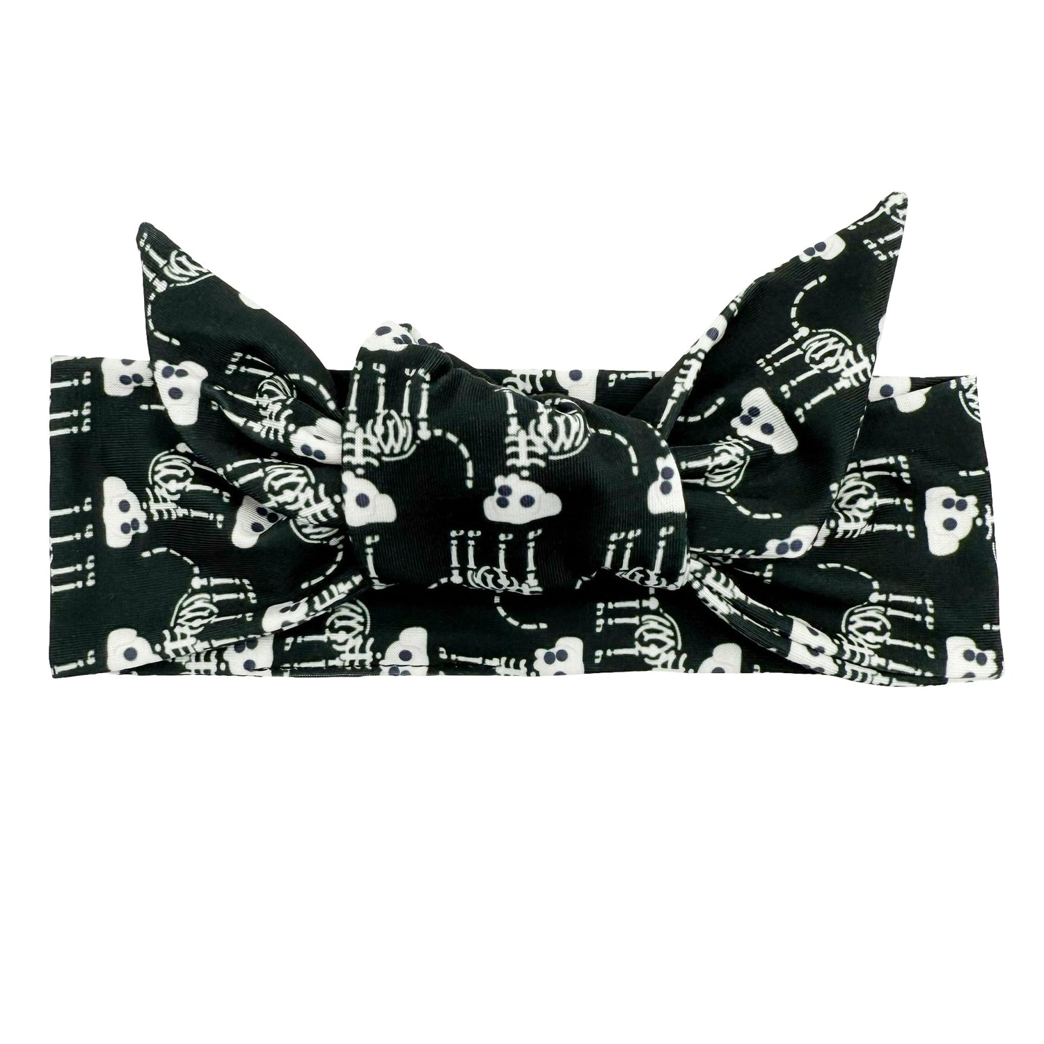 Skeleton Dogs - Black Adjustable Tie Headband