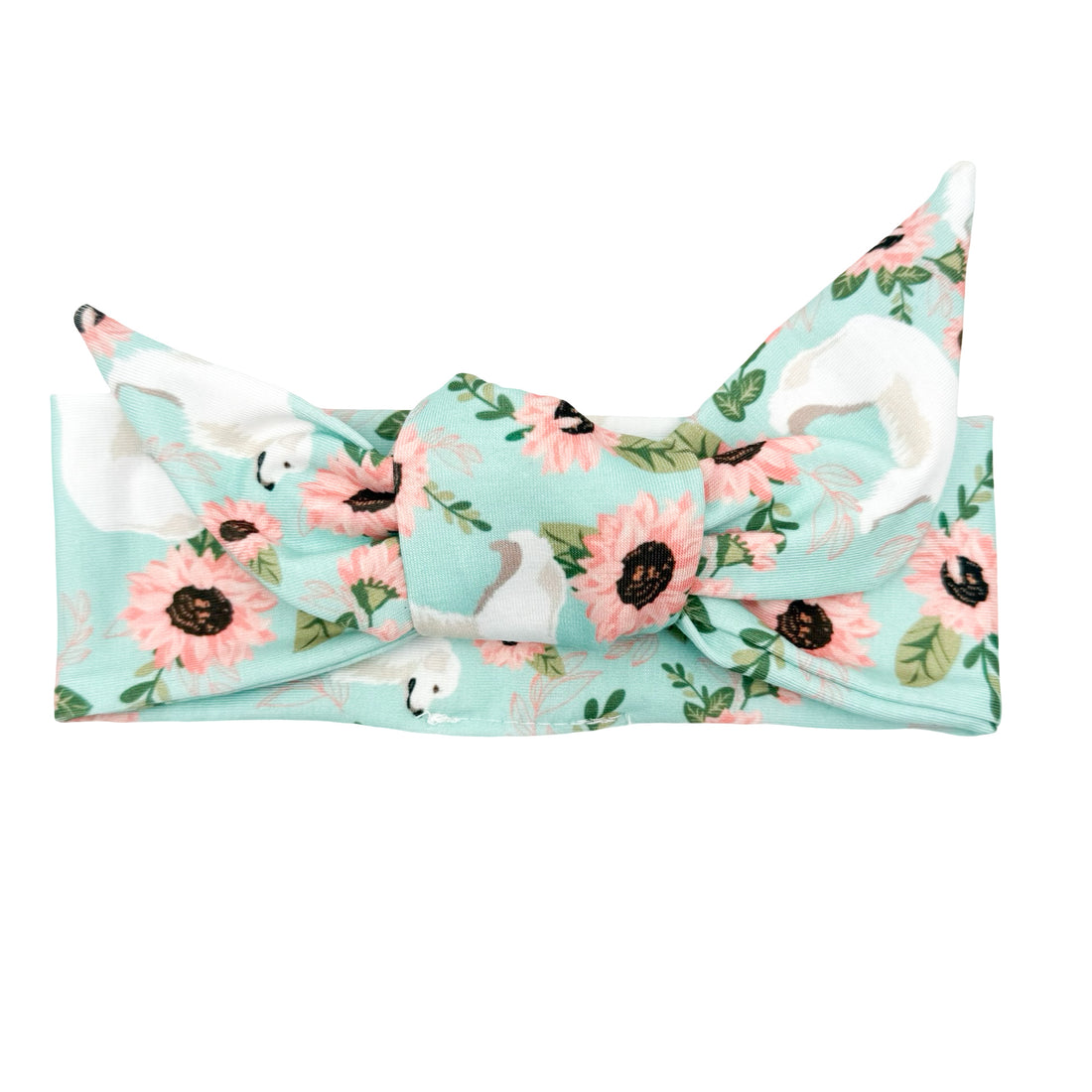 Great Pyrenees Floral Adjustable Tie Headband