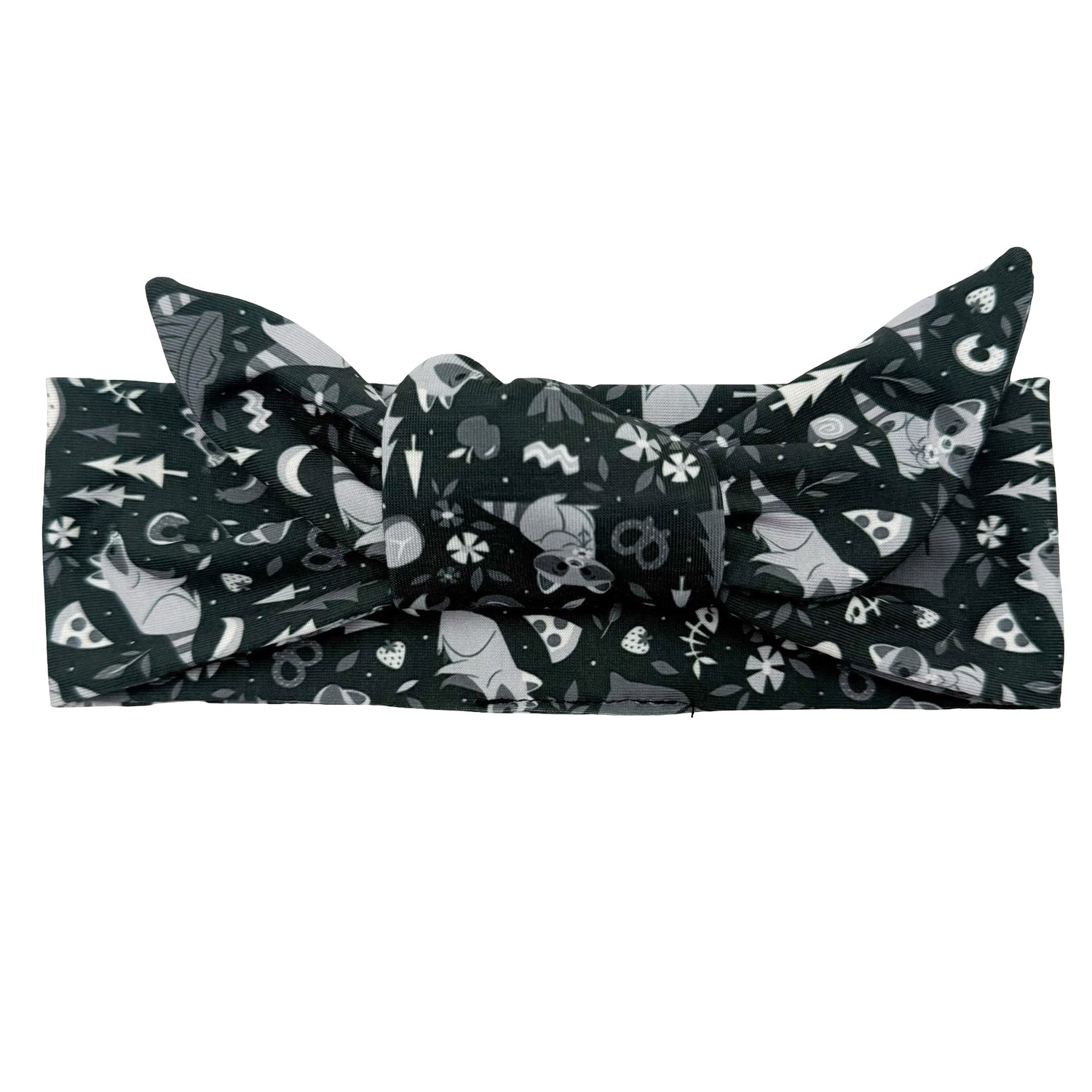 Trash Panda - Black Adjustable Tie Headband
