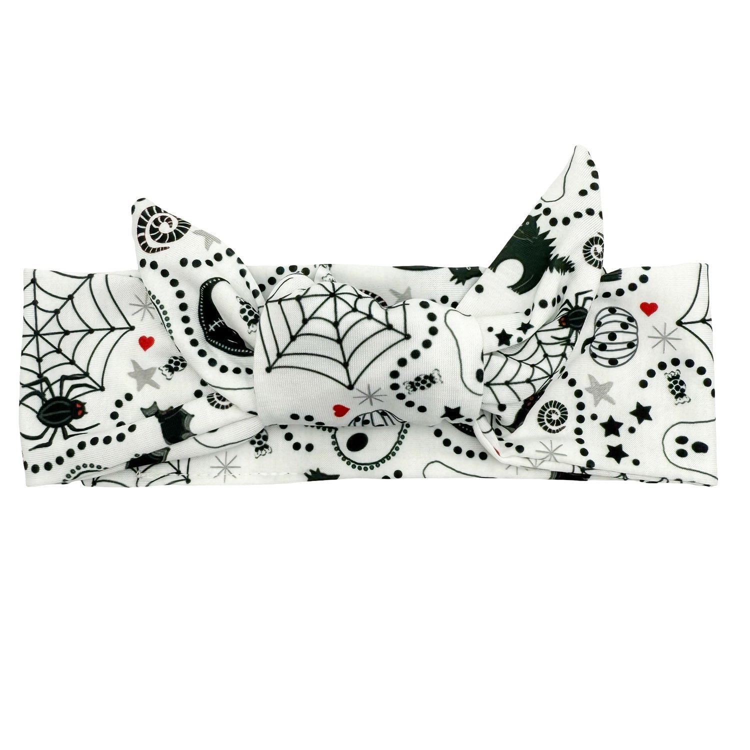 *Limited Edition* Halloween Vibes - White Adjustable Tie Headband