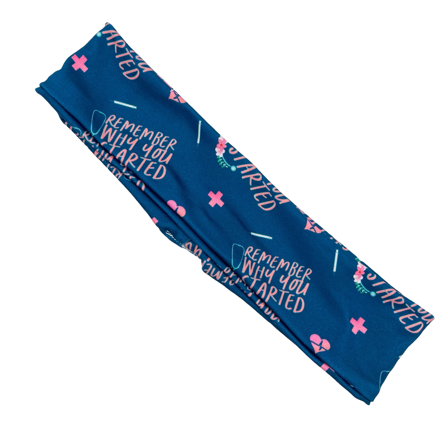 Remember Why You Started - Blue Athletic Headband