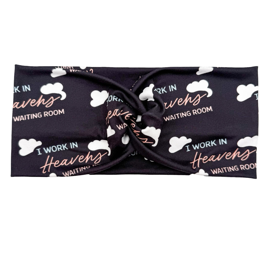 I Work In Heavens Waiting Room - Black Headband