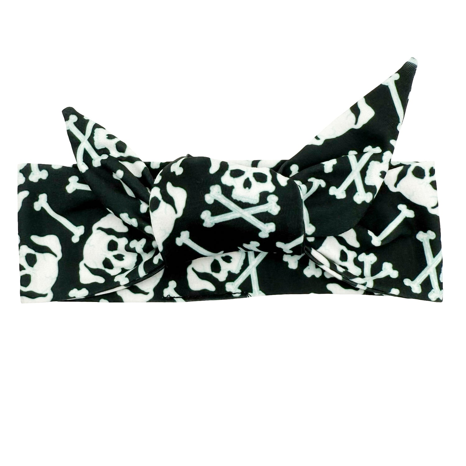 *Limited Edition* Dog Skull &amp; Bones - Black Adjustable Tie Headband