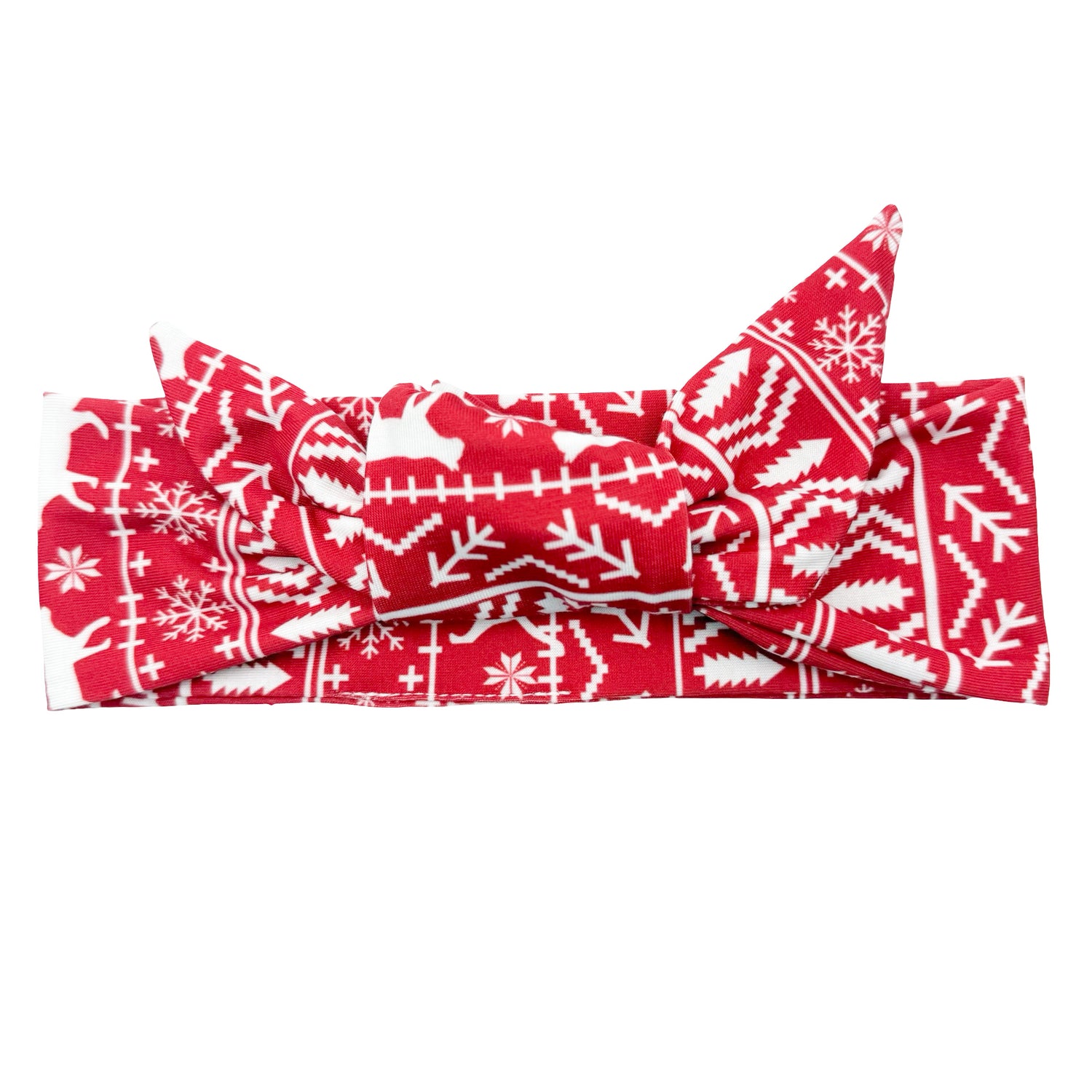 Cat Sweater - Red Adjustable Tie Headband