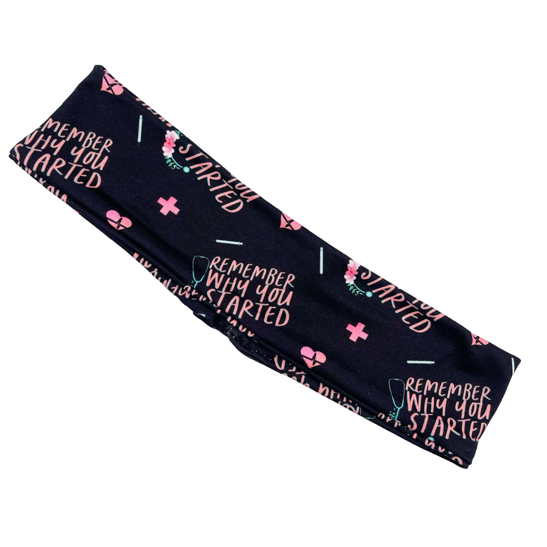 Remember Why You Started - Black Athletic Headband