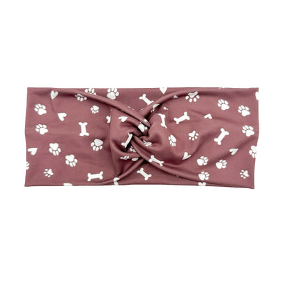 Pet Paws, Bones, &amp; Hearts - Brown Headband