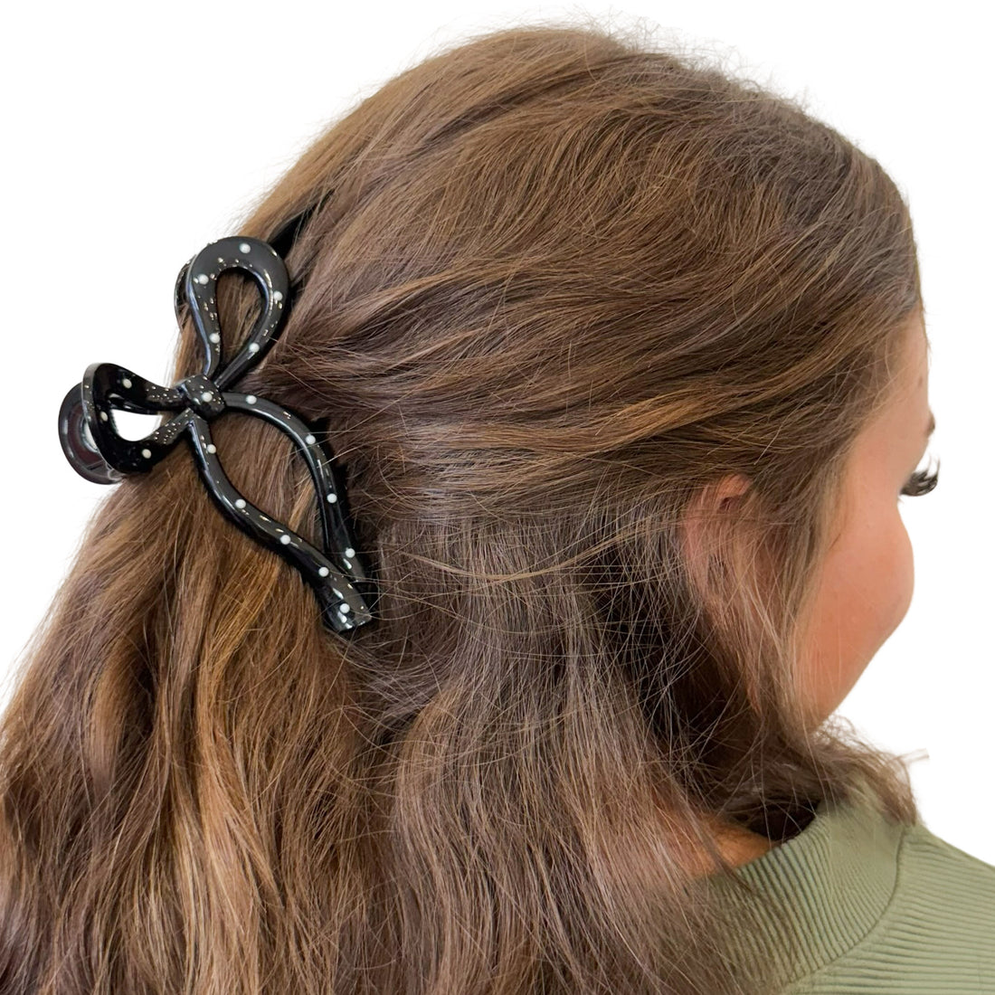 Polka Dot Bow - Large Hair Claw