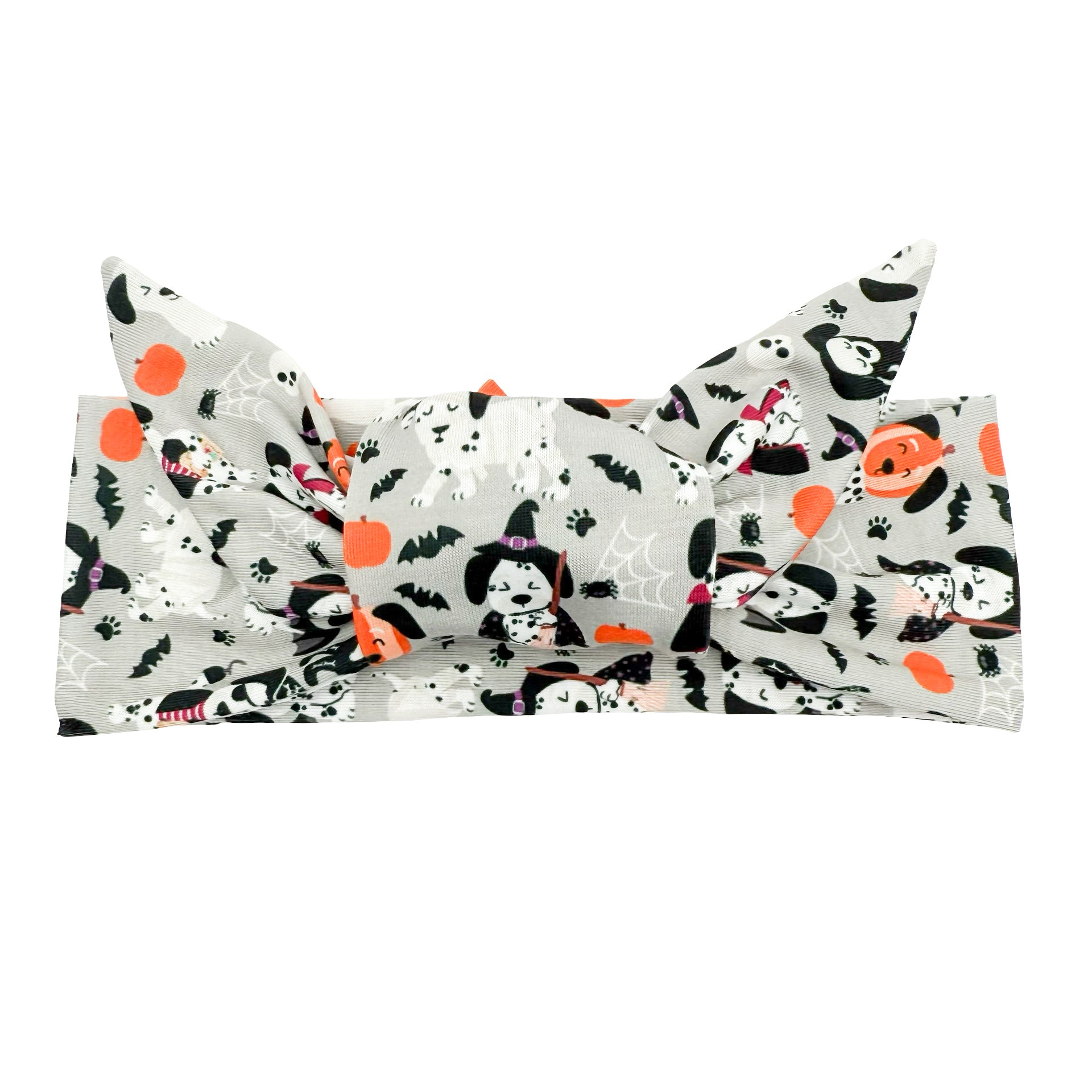*Limited Edition* Halloween Dogs - Gray Adjustable Tie Headband