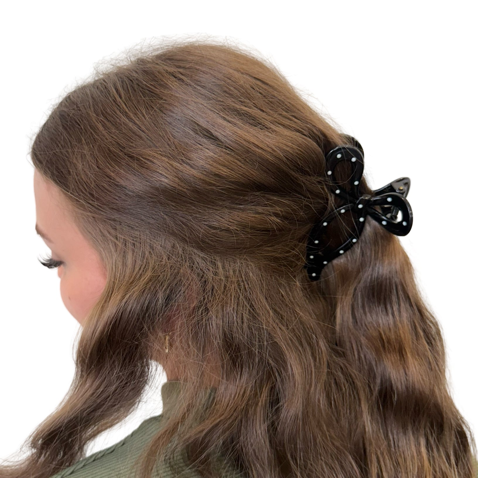 Polka Dot Bow - Large Hair Claw