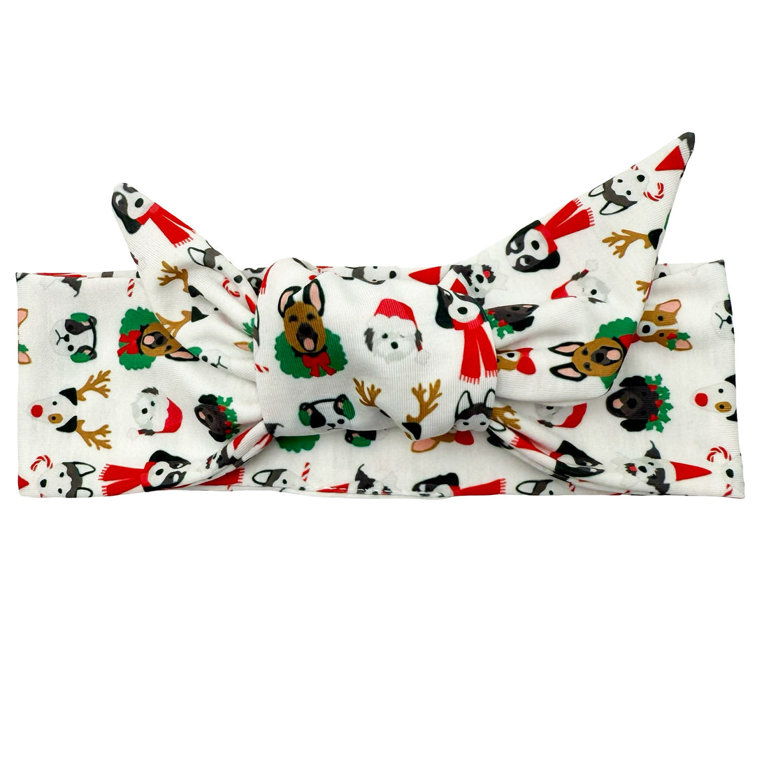 Jolly Good Pups - White Adjustable Tie Headband