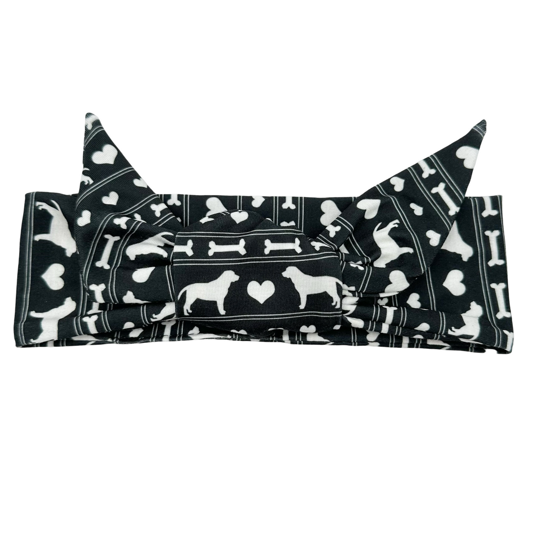 Dogs &amp; Hearts Adjustable Tie Headband