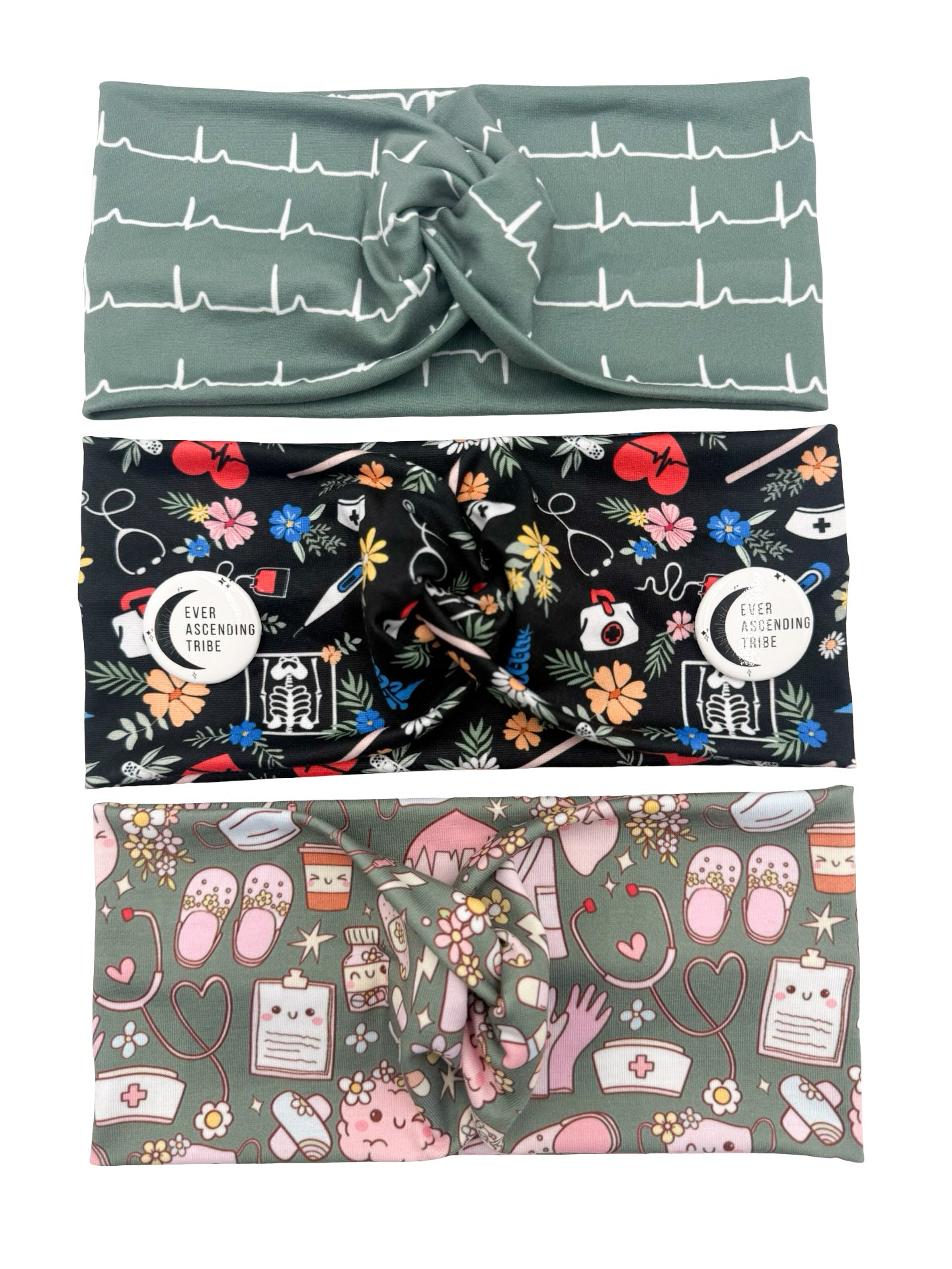 Healthcare and White Magnetic Buttons Trio Gift Set