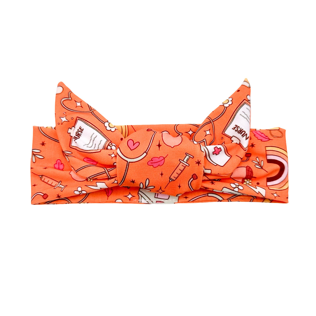 Fall Nurse Essentials - Orange Adjustable Tie Headband