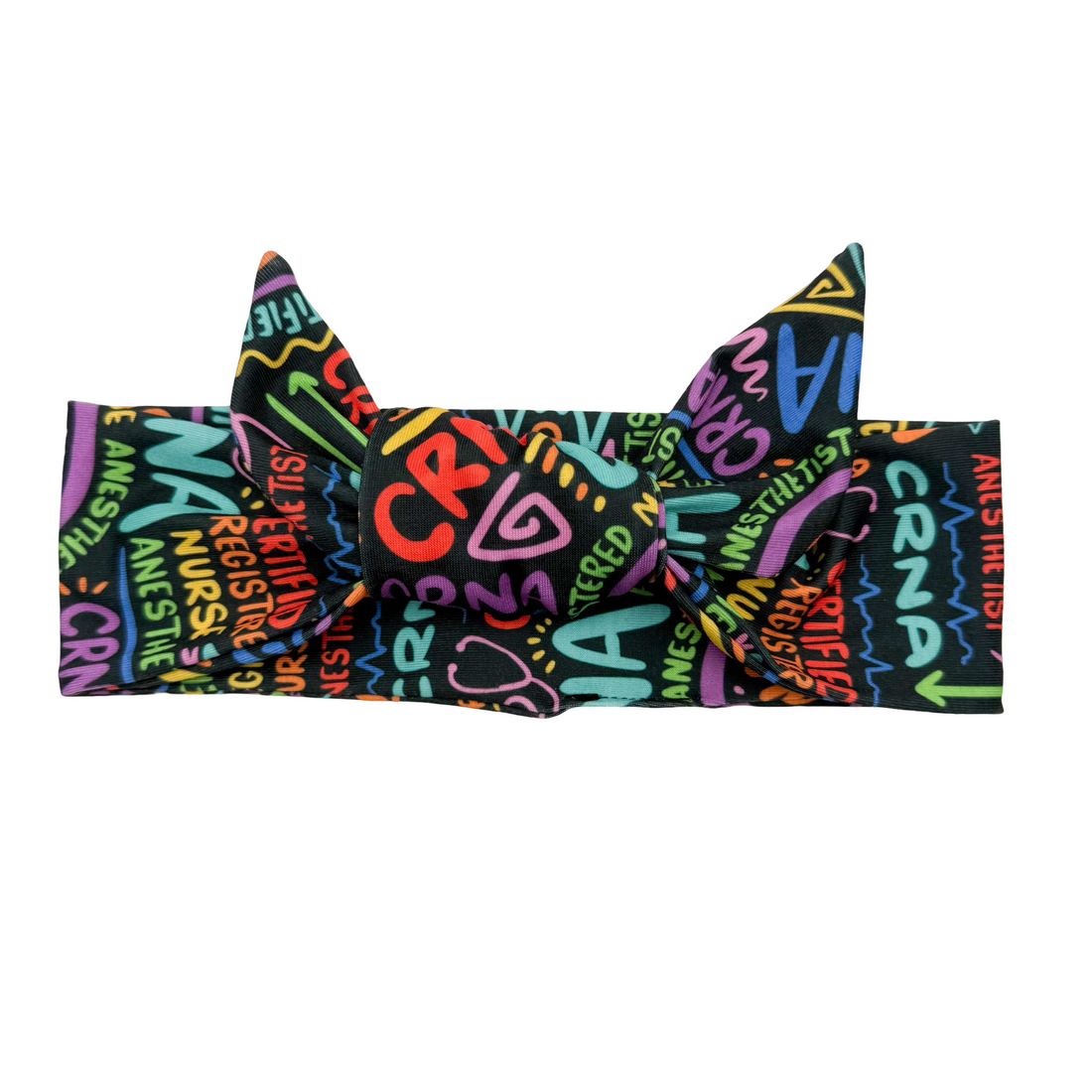 CRNA Scribbles Adjustable Tie Headband